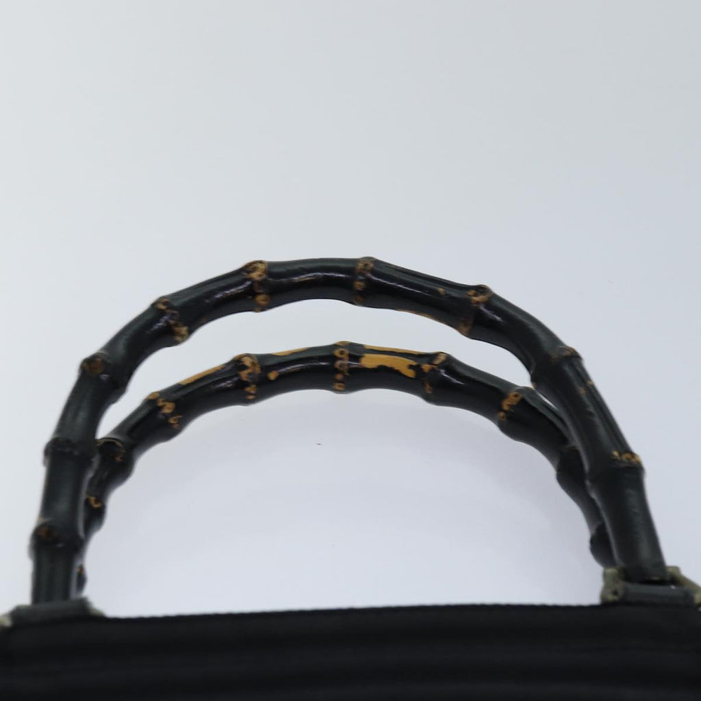 GUCCI Bamboo Hand Bag Nylon 2way Black Silver 002 1998 0353 85161