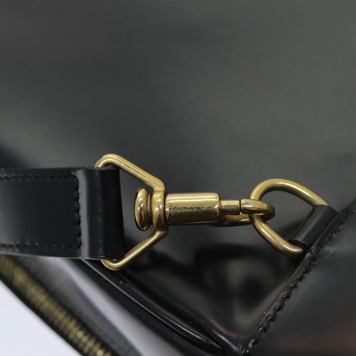 GUCCI Shoulder Bag Patent leather Black Gold 003 3444 0027 85163