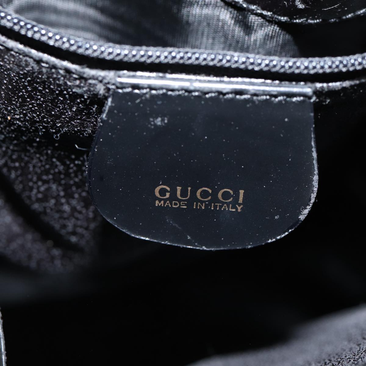 GUCCI Shoulder Bag Patent leather Black Gold 003 3444 0027 85163
