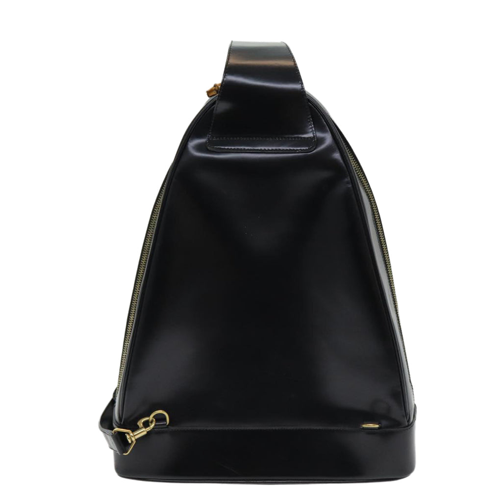 GUCCI Shoulder Bag Patent leather Black Gold 003 3444 0027 85163
