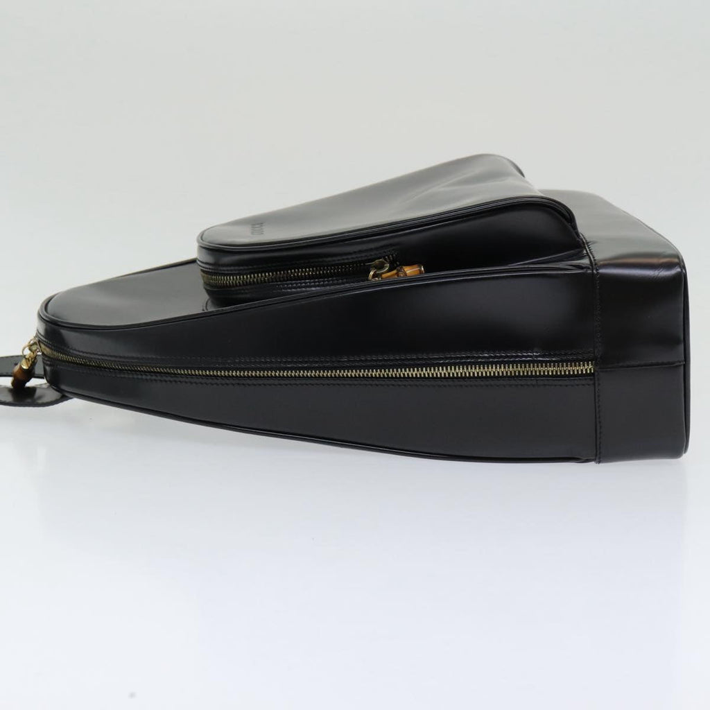 GUCCI Shoulder Bag Patent leather Black Gold 003 3444 0027 85163