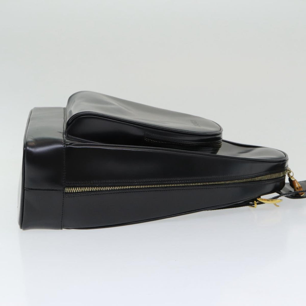 GUCCI Shoulder Bag Patent leather Black Gold 003 3444 0027 85163