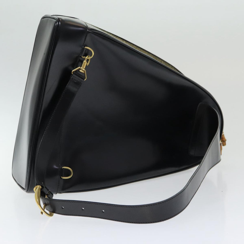 GUCCI Shoulder Bag Patent leather Black Gold 003 3444 0027 85163