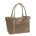 GUCCI GG Crystal Tote Bag Gold Beige 197953 85182