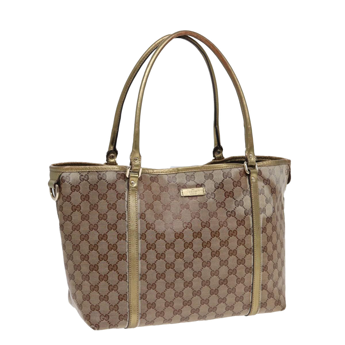 GUCCI GG Crystal Tote Bag Gold Beige 197953 85182