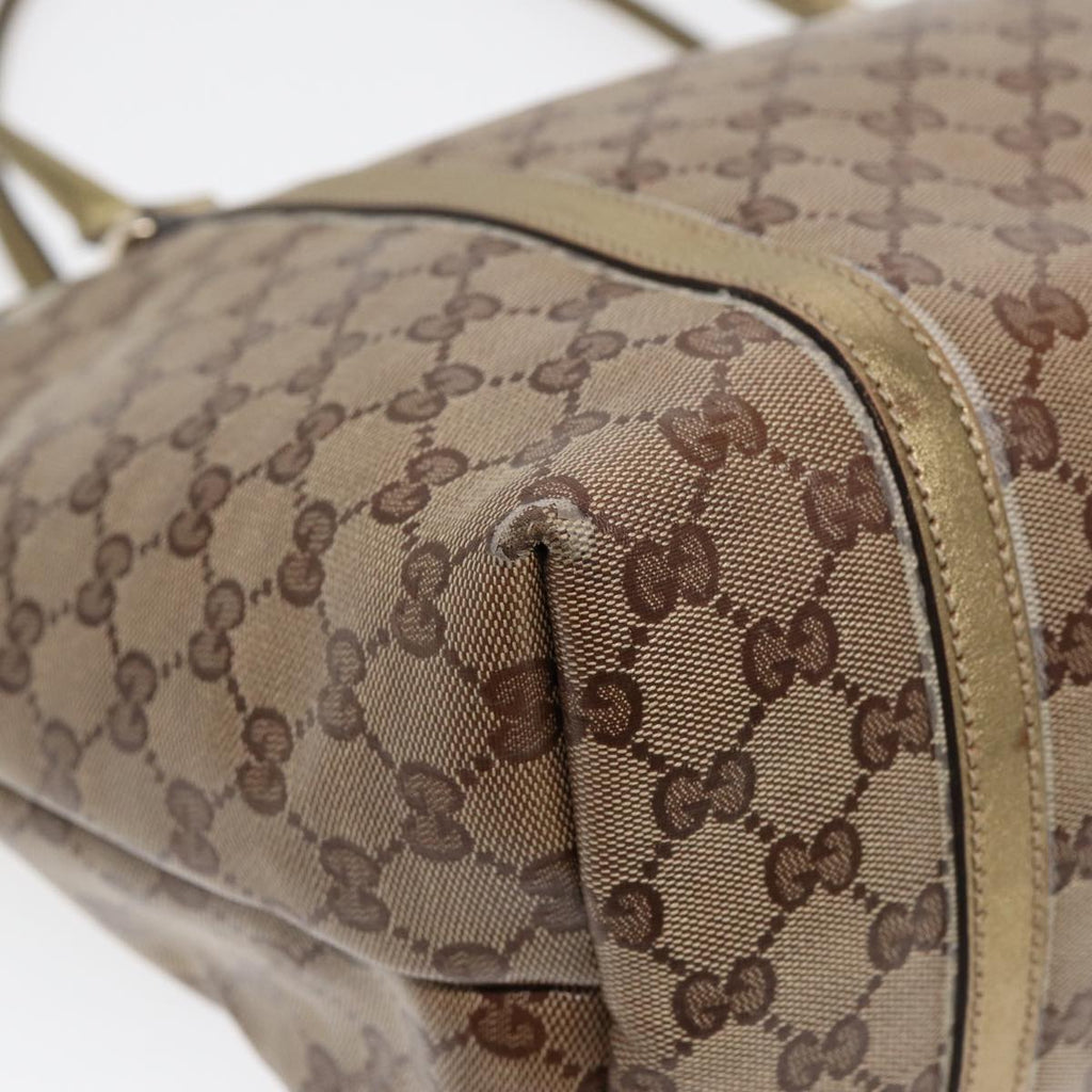 GUCCI GG Crystal Tote Bag Gold Beige 197953 85182