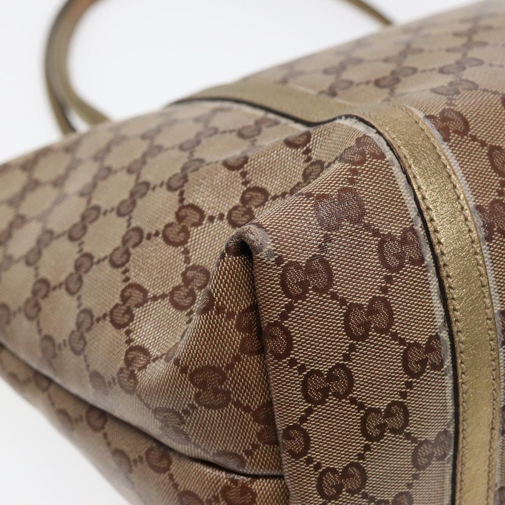 GUCCI GG Crystal Tote Bag Gold Beige 197953 85182