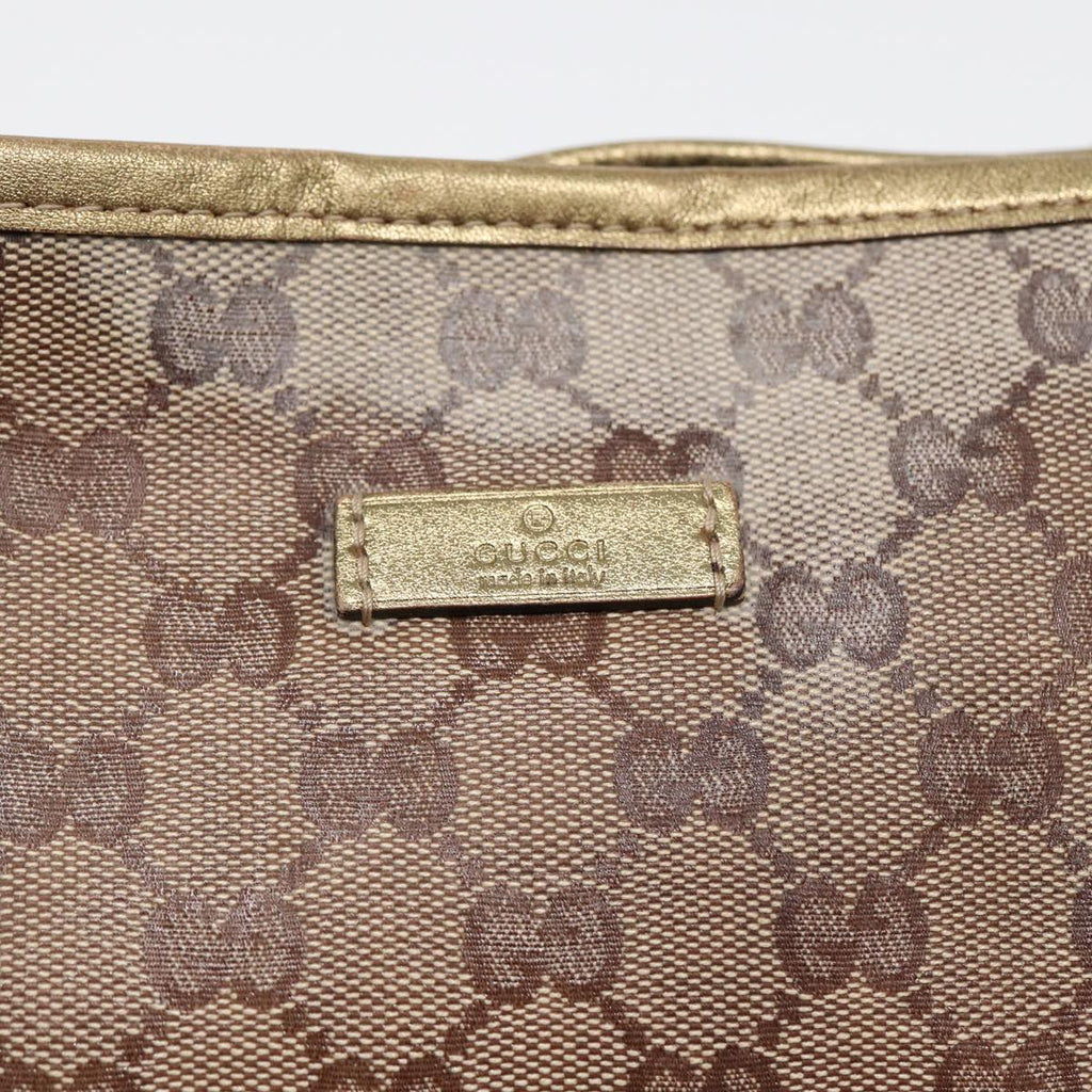GUCCI GG Crystal Tote Bag Gold Beige 197953 85182