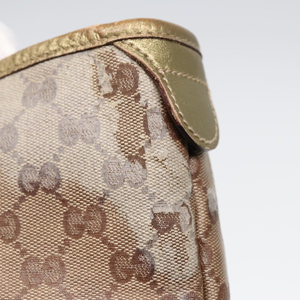 GUCCI GG Crystal Tote Bag Gold Beige 197953 85182