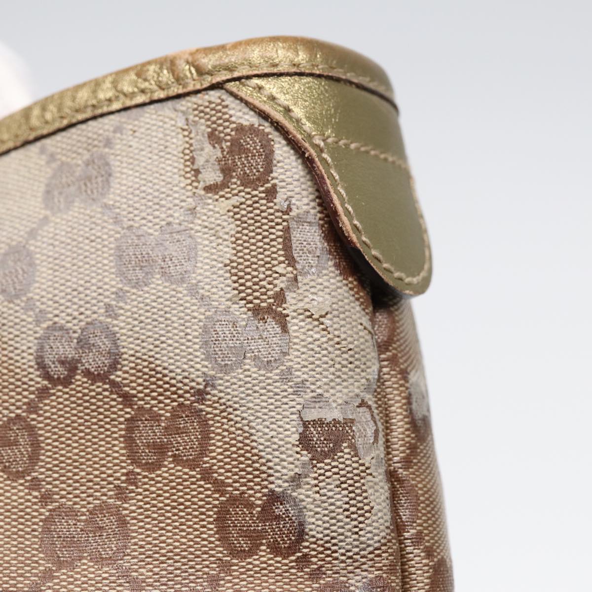 GUCCI GG Crystal Tote Bag Gold Beige 197953 85182