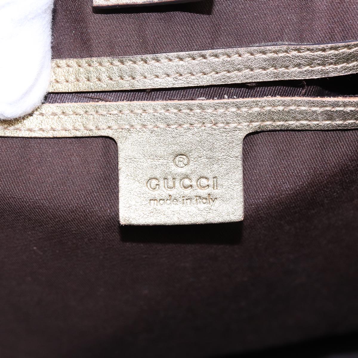 GUCCI GG Crystal Tote Bag Gold Beige 197953 85182