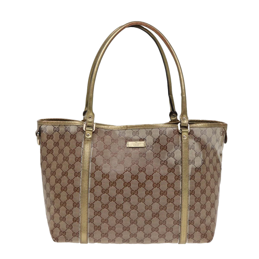 GUCCI GG Crystal Tote Bag Gold Beige 197953 85182