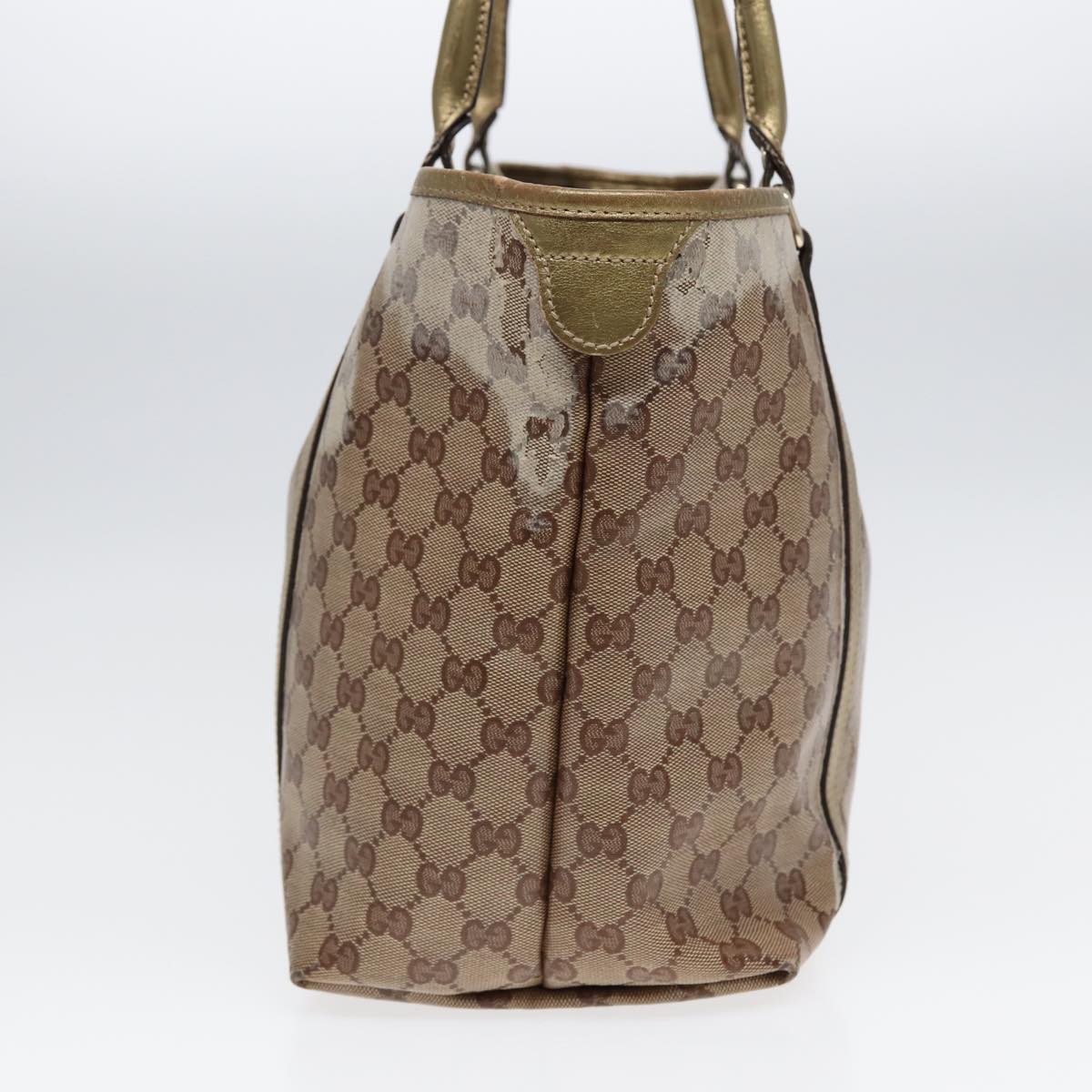 GUCCI GG Crystal Tote Bag Gold Beige 197953 85182