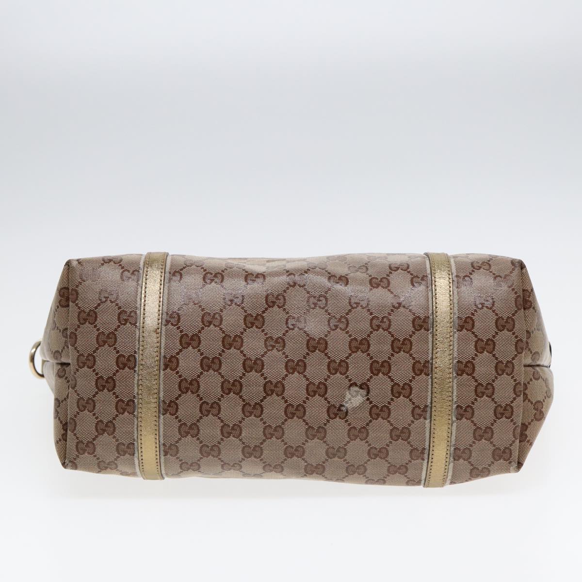 GUCCI GG Crystal Tote Bag Gold Beige 197953 85182