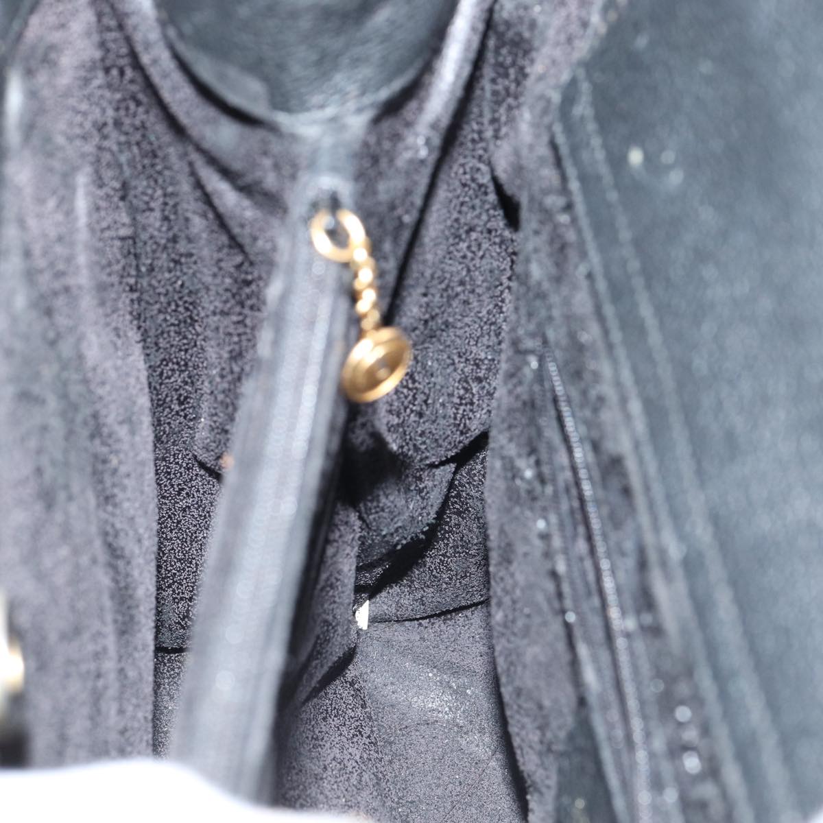 GUCCI Bamboo Hand Bag Suede Black Gold 002 1186 0260 85184
