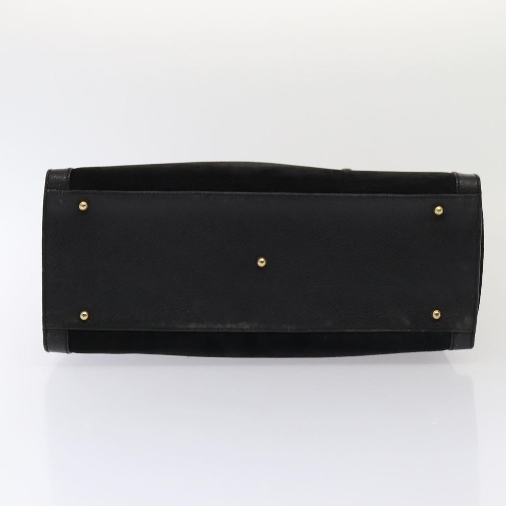 GUCCI Bamboo Hand Bag Suede Black Gold 002 1186 0260 85184