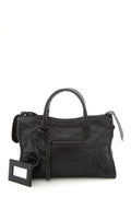 Balenciaga Black City Classic Studs Leather Handbag