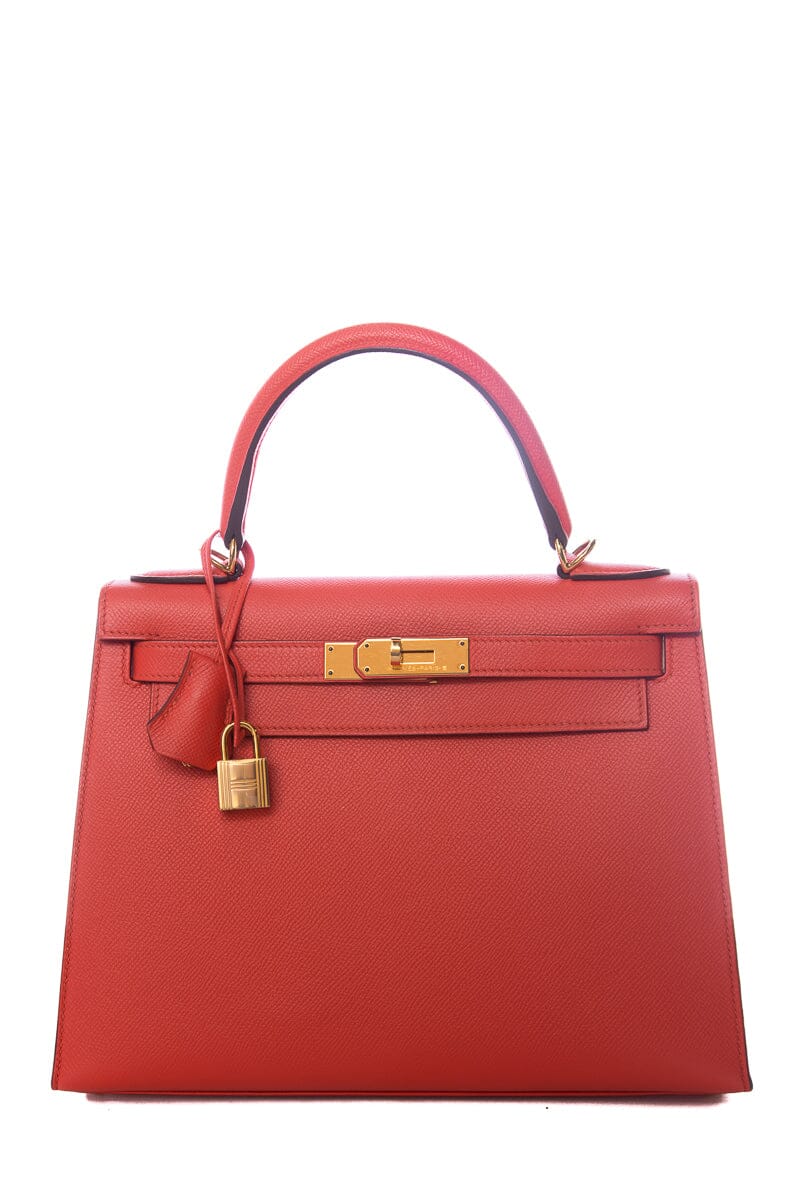 HermÃƒÆ’Ã‚Â¨s Kelly 28 Rouge Tomate Epsom Sellier GHW  Handbag