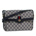 GUCCI GG Supreme Sherry Line Shoulder Bag PVC Navy gold 904 02 084 85245