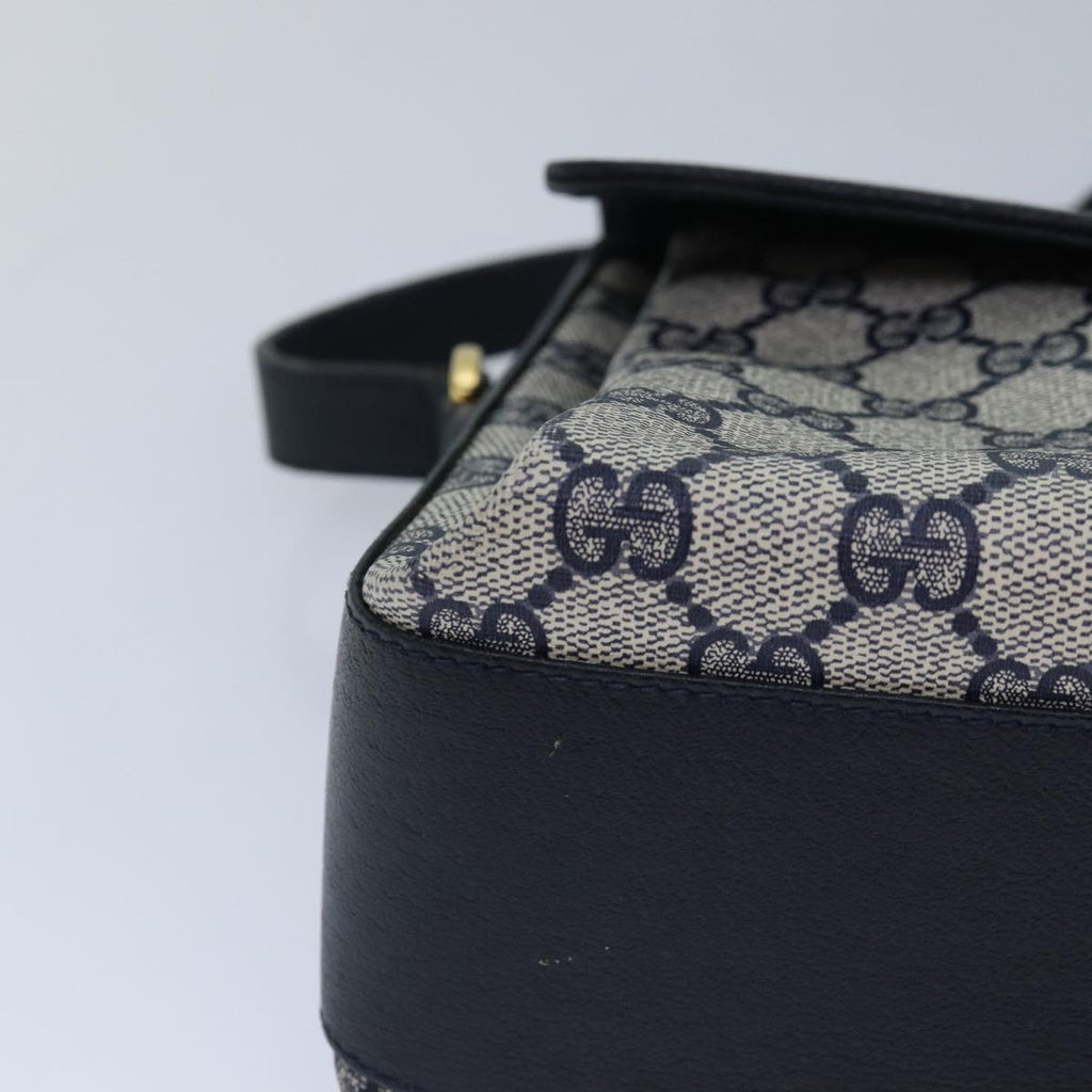 GUCCI GG Supreme Sherry Line Shoulder Bag PVC Navy gold 904 02 084 85245
