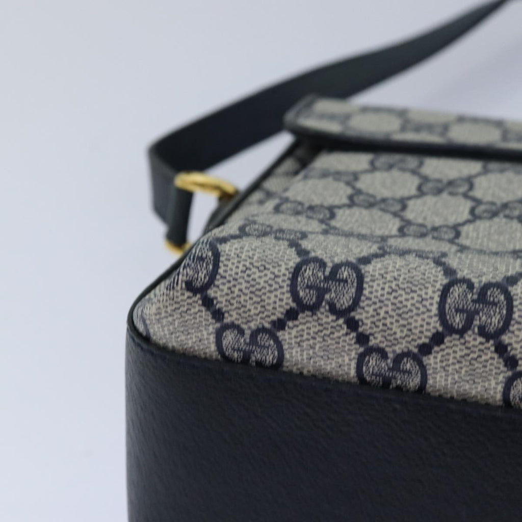 GUCCI GG Supreme Sherry Line Shoulder Bag PVC Navy gold 904 02 084 85245