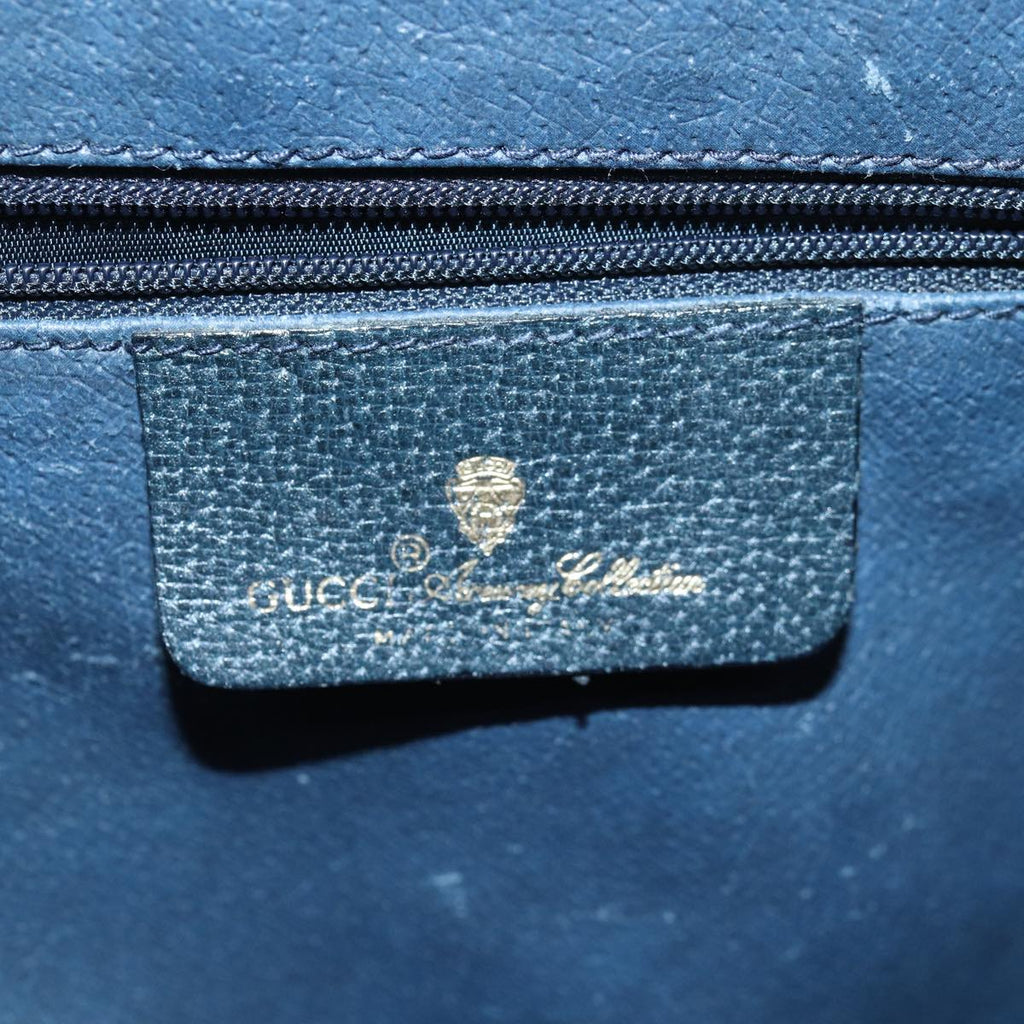GUCCI GG Supreme Sherry Line Shoulder Bag PVC Navy gold 904 02 084 85245