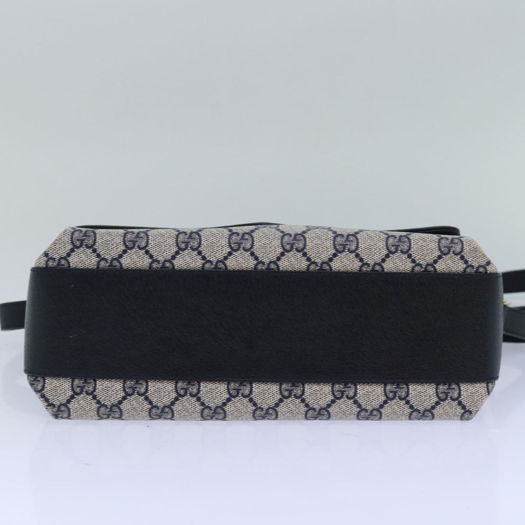 GUCCI GG Supreme Sherry Line Shoulder Bag PVC Navy gold 904 02 084 85245