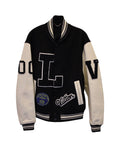 Louis Vuitton Varsity Jacket in Black and White Cotton and Leather