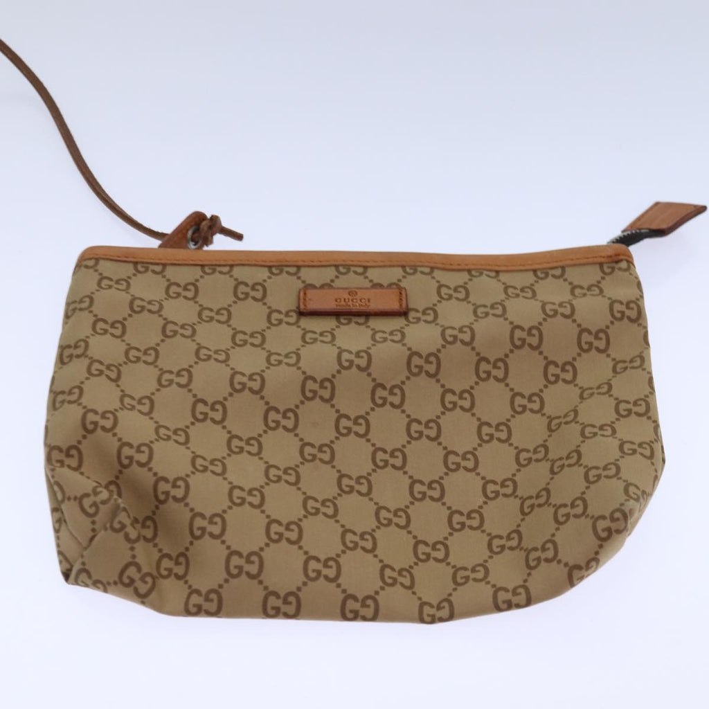 GUCCI Tote Bag Nylon Khaki Silver 85282