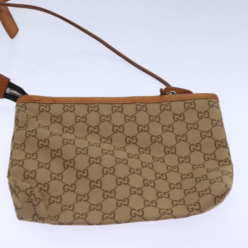GUCCI Tote Bag Nylon Khaki Silver 85282