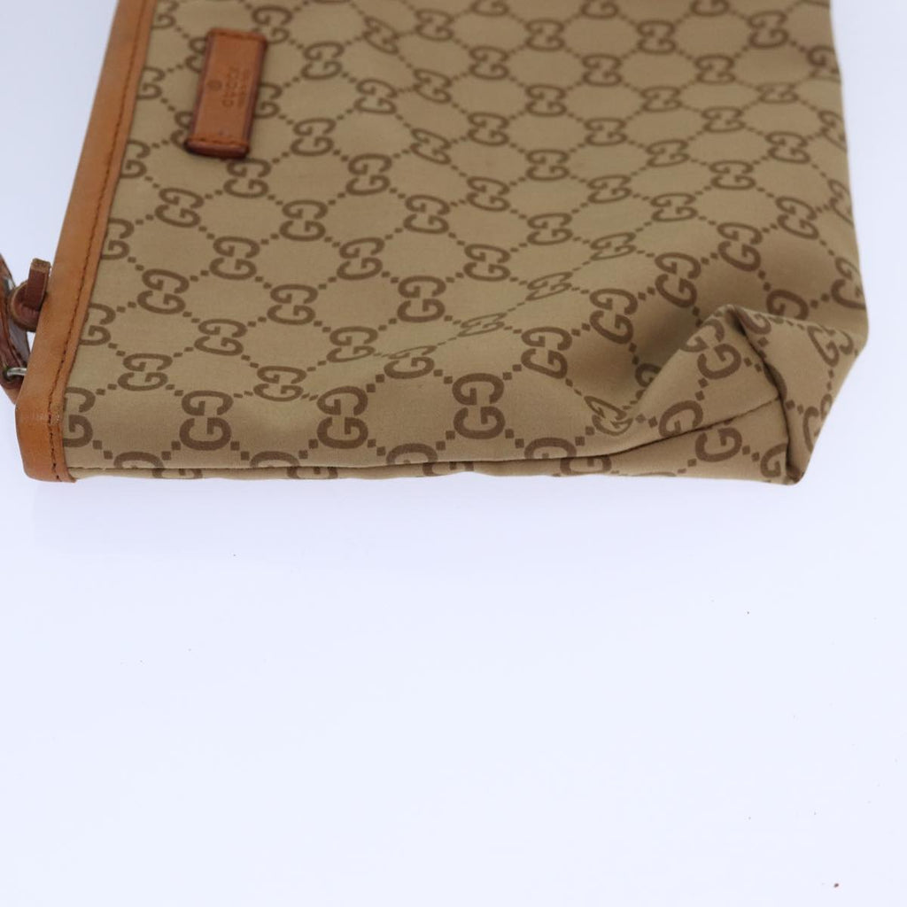 GUCCI Tote Bag Nylon Khaki Silver 85282