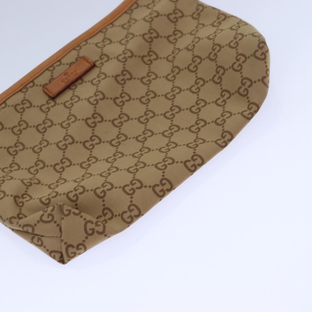 GUCCI Tote Bag Nylon Khaki Silver 85282