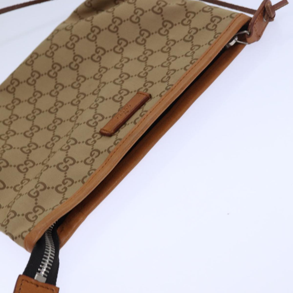 GUCCI Tote Bag Nylon Khaki Silver 85282