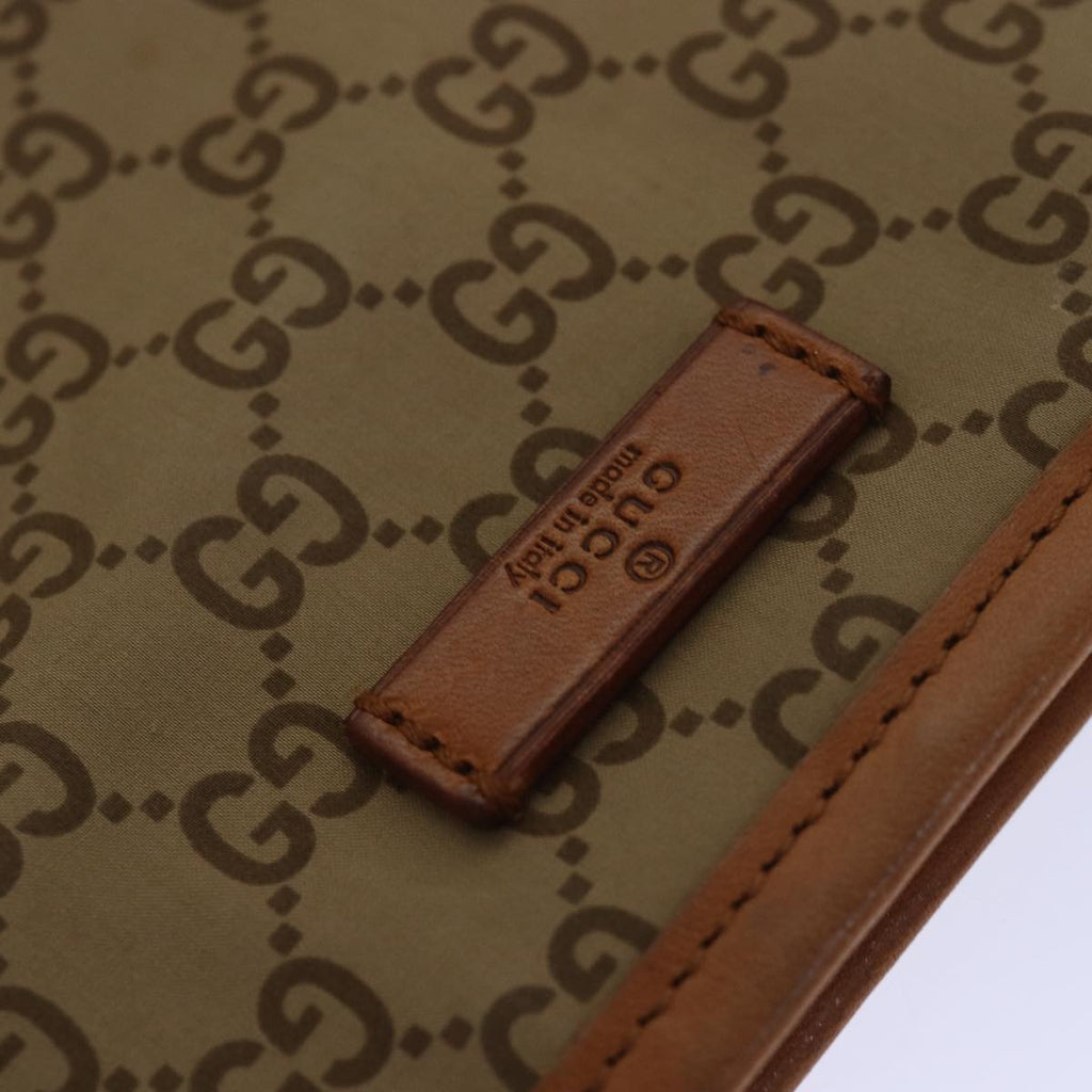 GUCCI Tote Bag Nylon Khaki Silver 85282