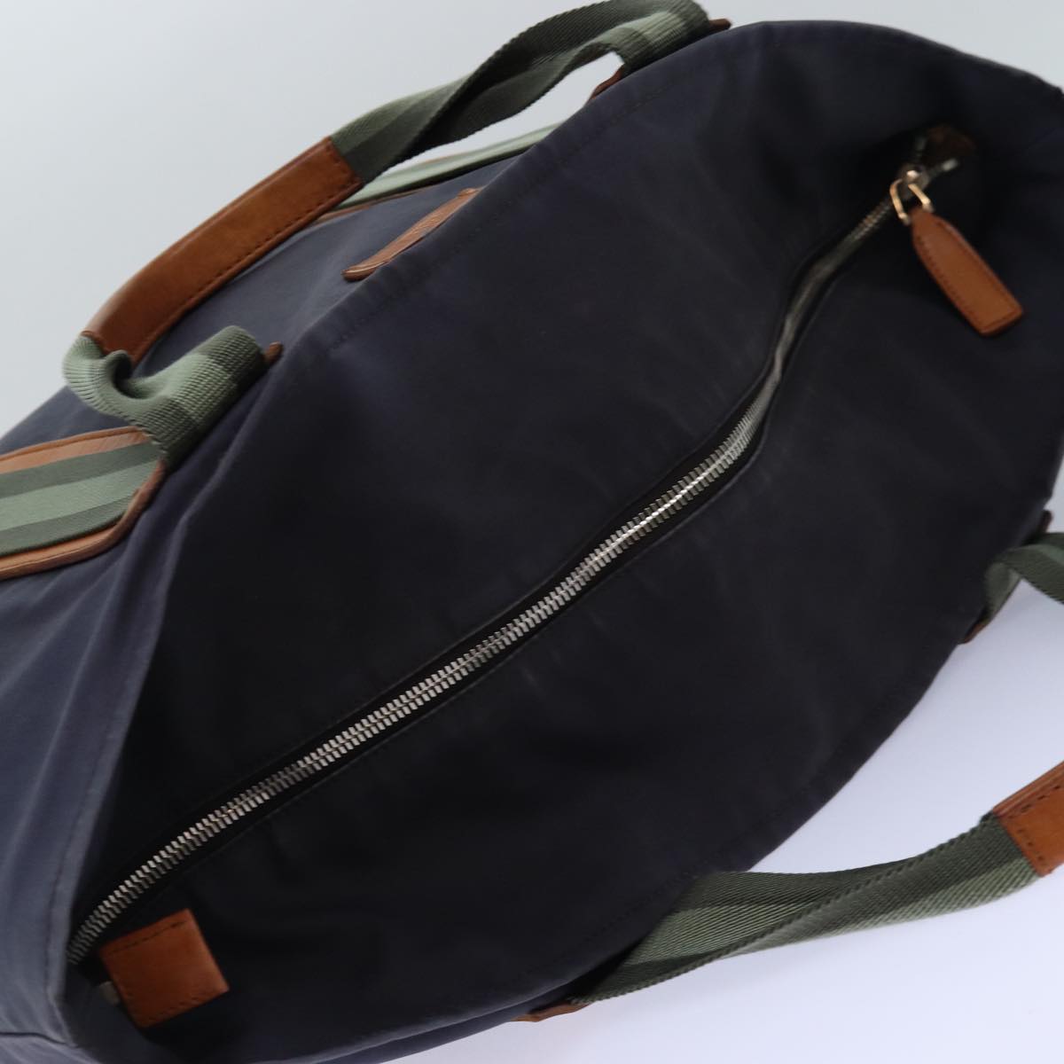 GUCCI Tote Bag Nylon Khaki Silver 85282