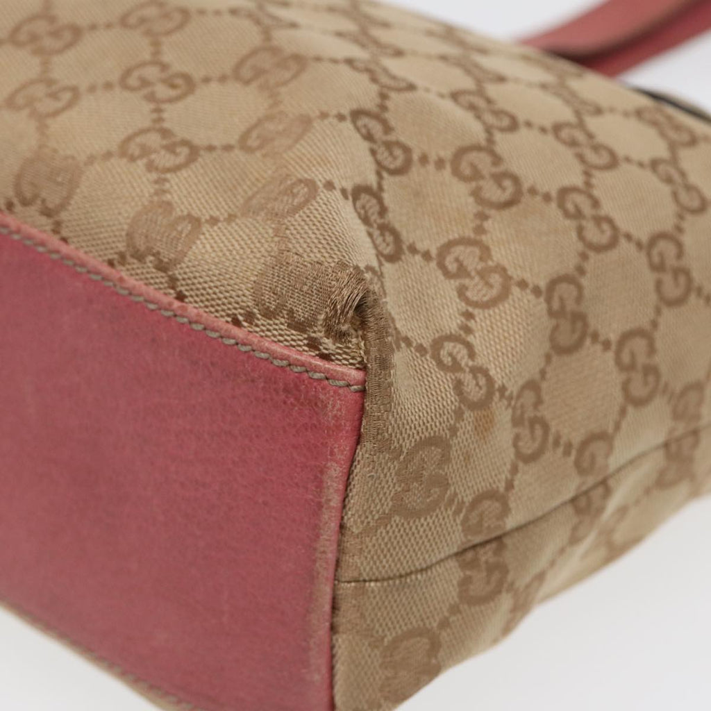 GUCCI GG Canvas Tote Bag Beige Pink gold 153361 85284