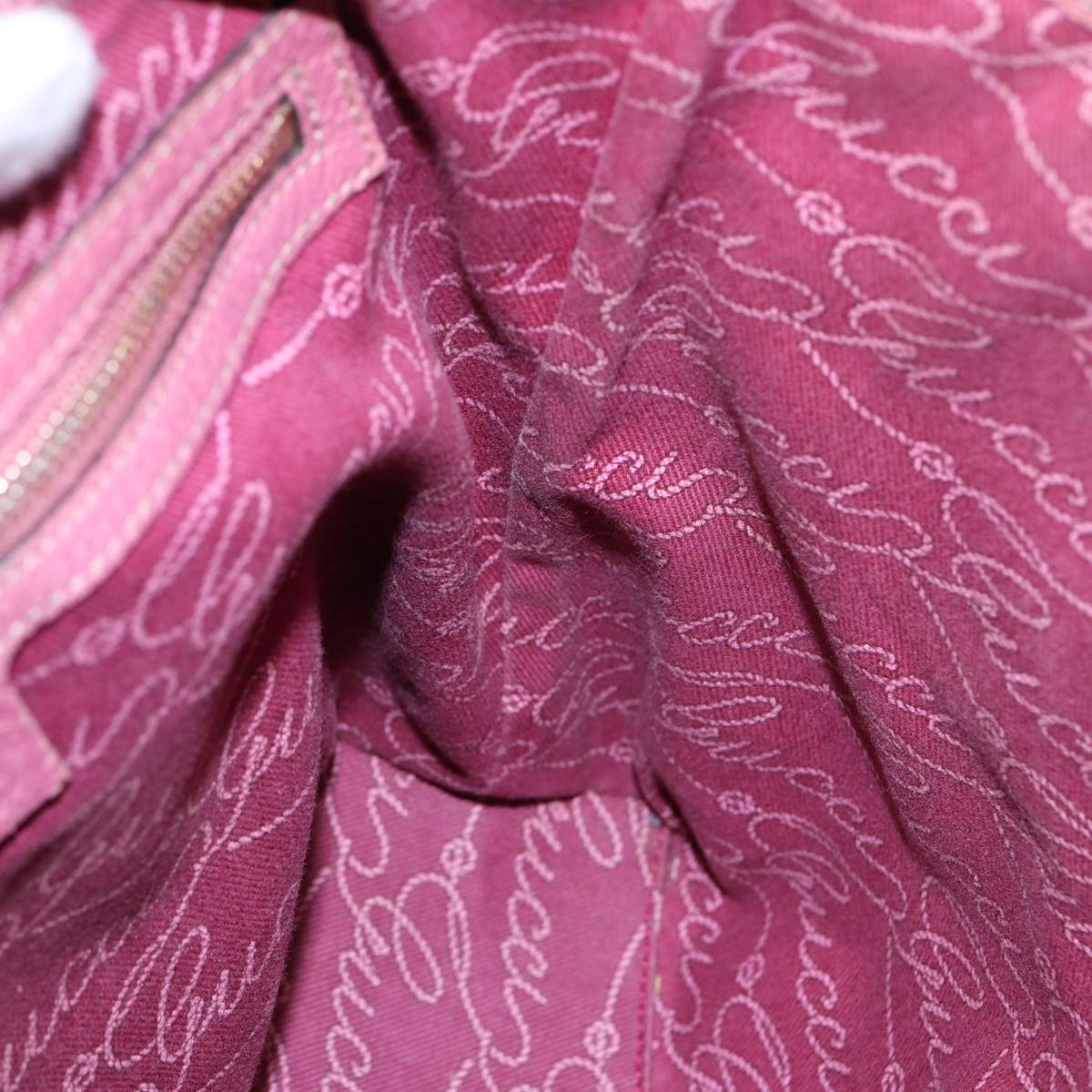 GUCCI GG Canvas Tote Bag Beige Pink gold 153361 85284