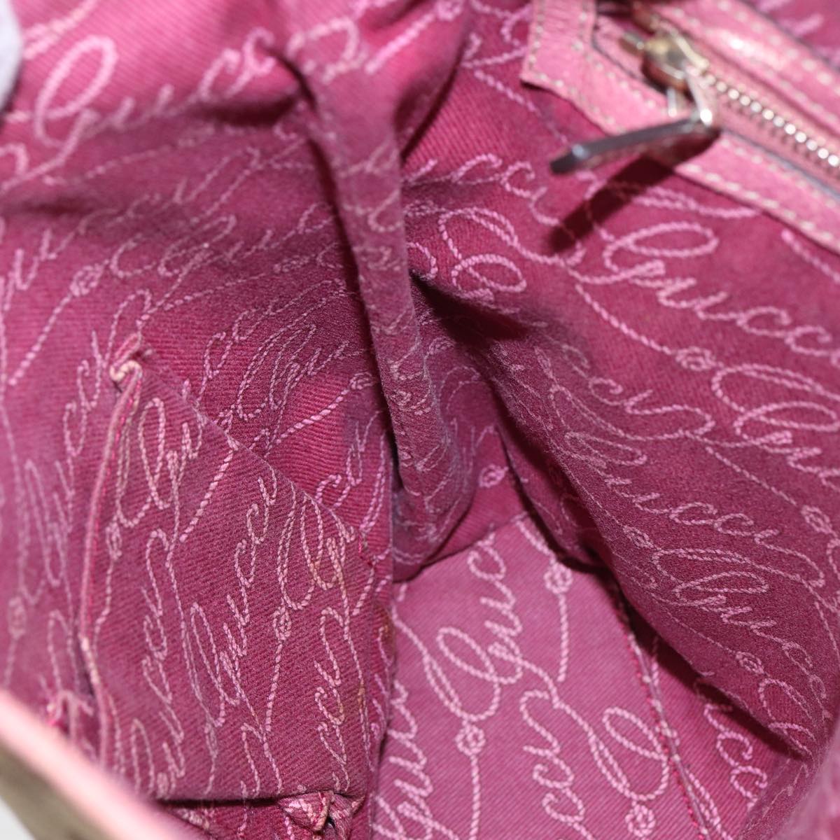 GUCCI GG Canvas Tote Bag Beige Pink gold 153361 85284
