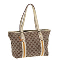 GUCCI GG Supreme Sherry Line Tote Bag Beige Gold Silver 85285