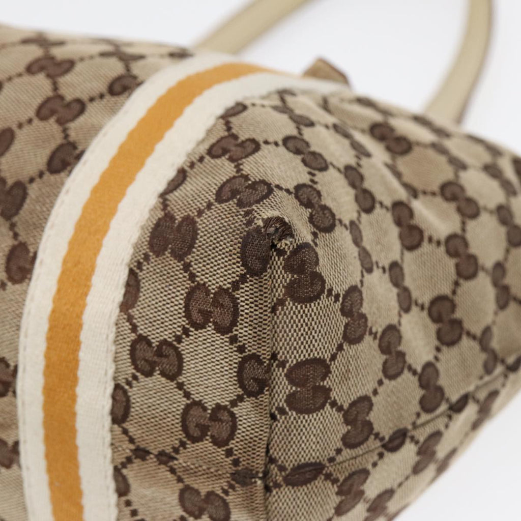 GUCCI GG Supreme Sherry Line Tote Bag Beige Gold Silver 85285