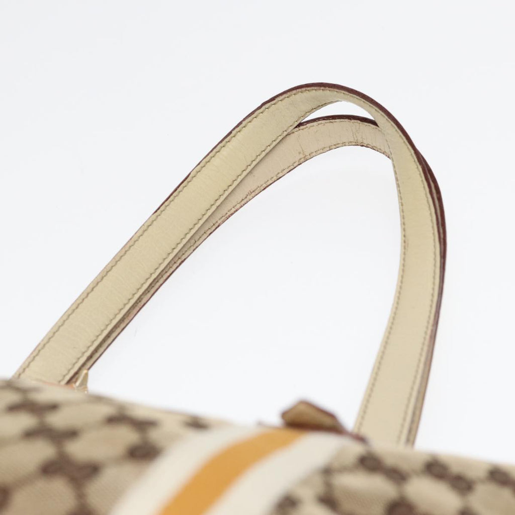 GUCCI GG Supreme Sherry Line Tote Bag Beige Gold Silver 85285