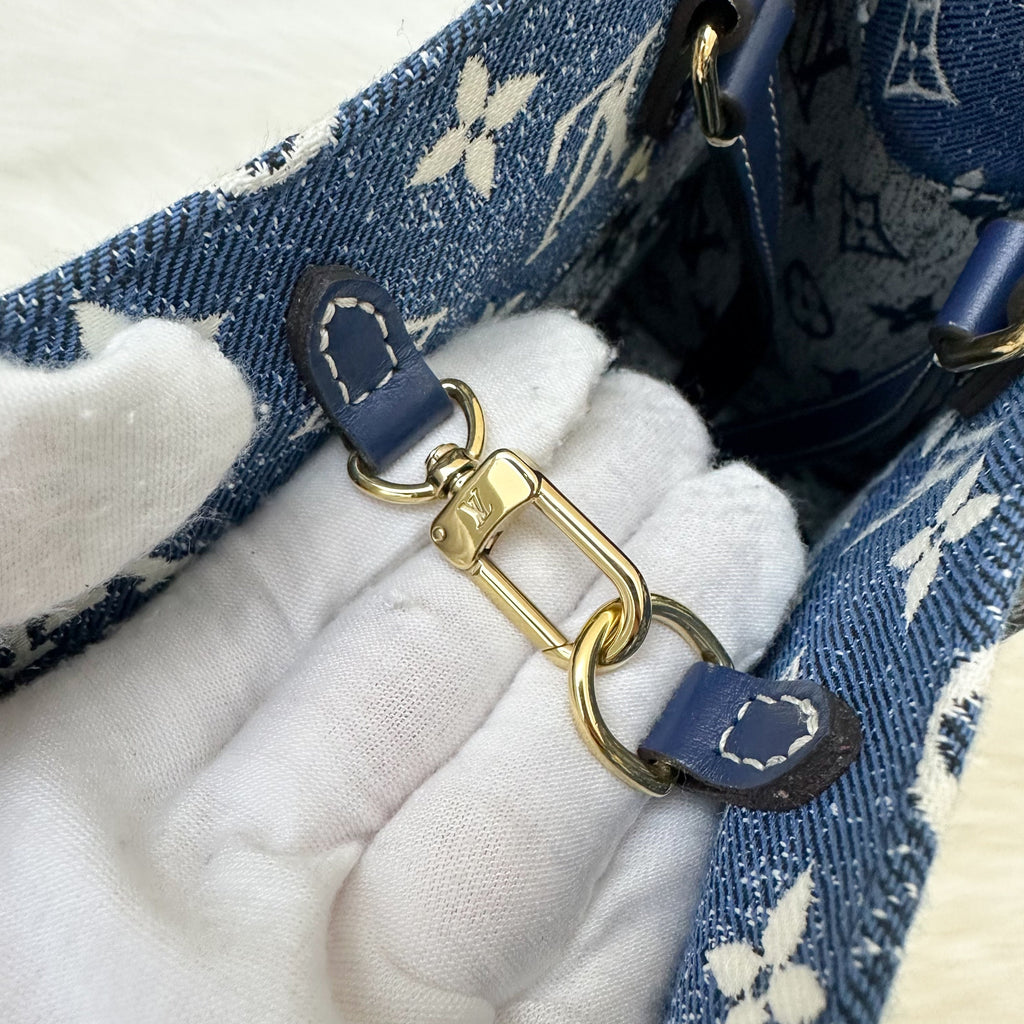 LV Onthego MM in Ombre Blue Denim and GHW