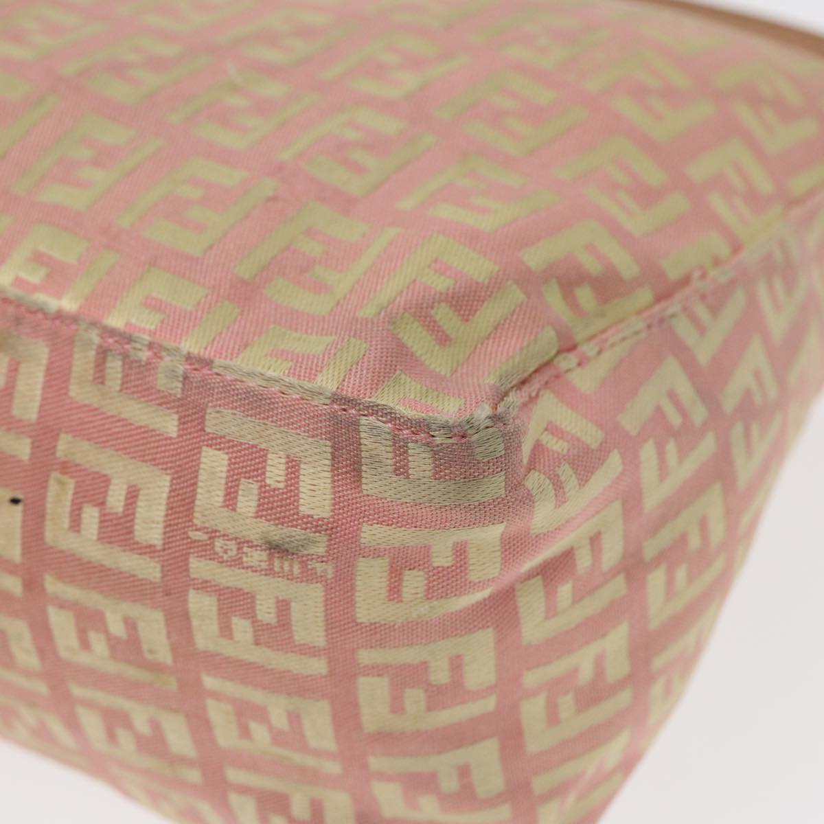 FENDI Zucchino Canvas Hand Bag Pink Gold 85309