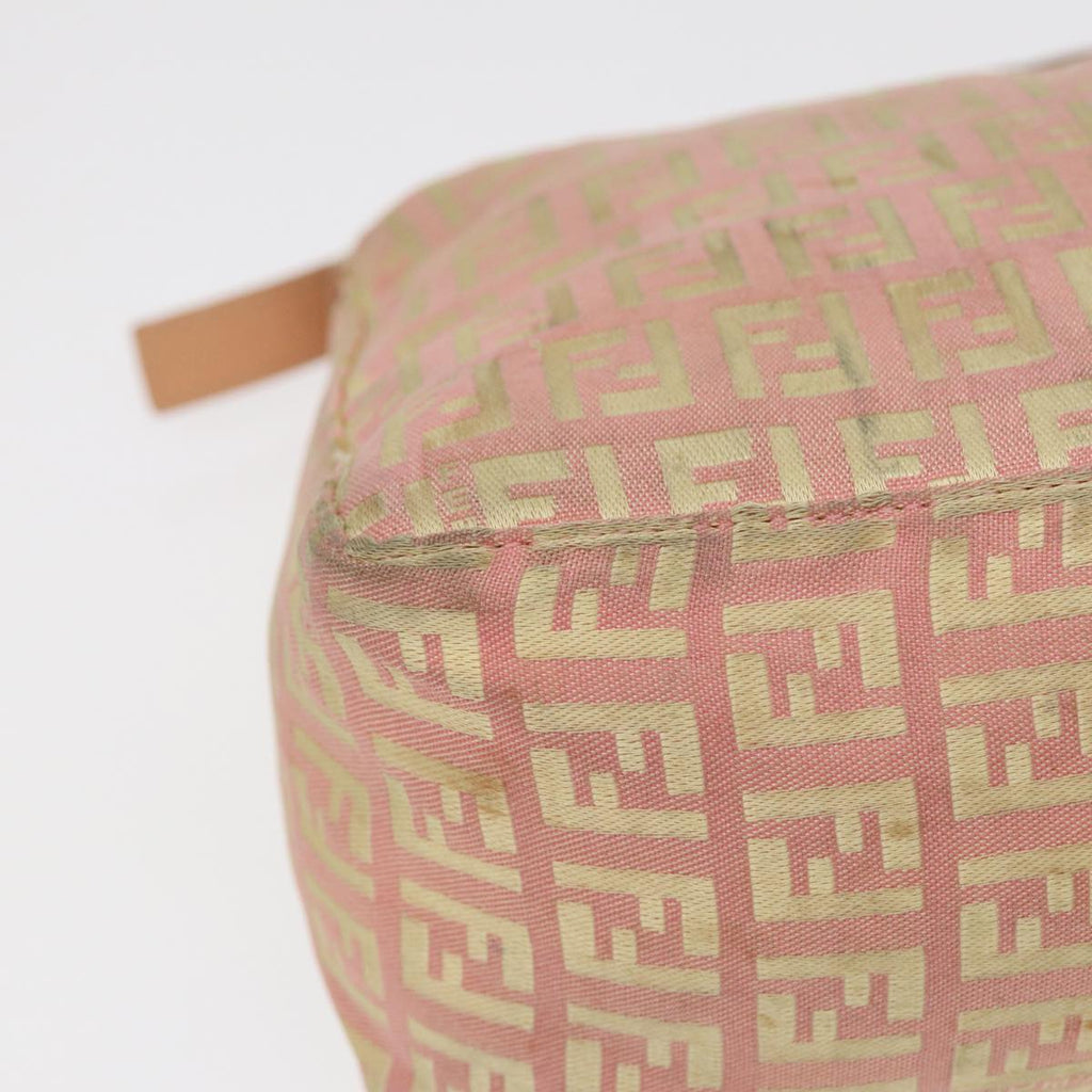 FENDI Zucchino Canvas Hand Bag Pink Gold 85309