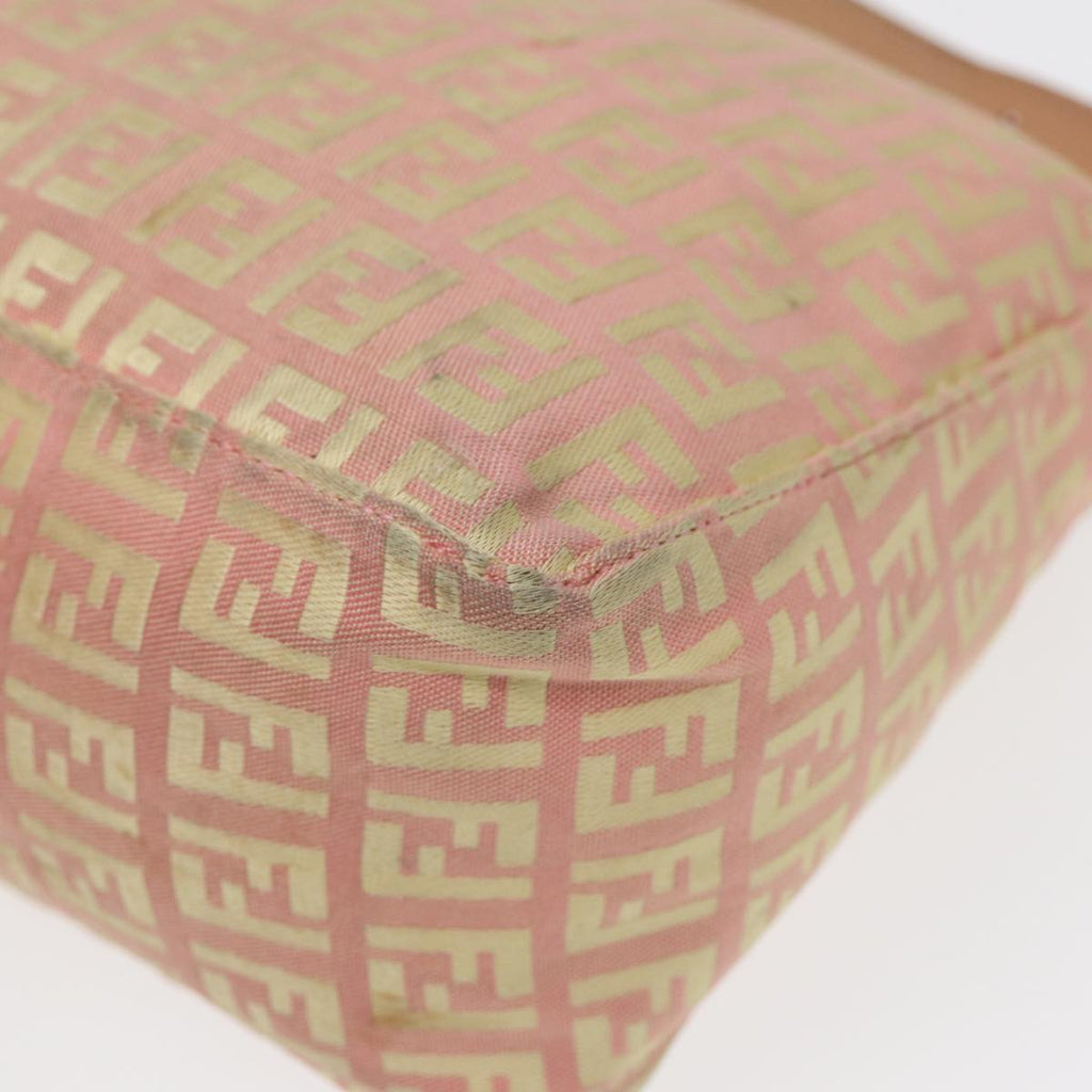 FENDI Zucchino Canvas Hand Bag Pink Gold 85309
