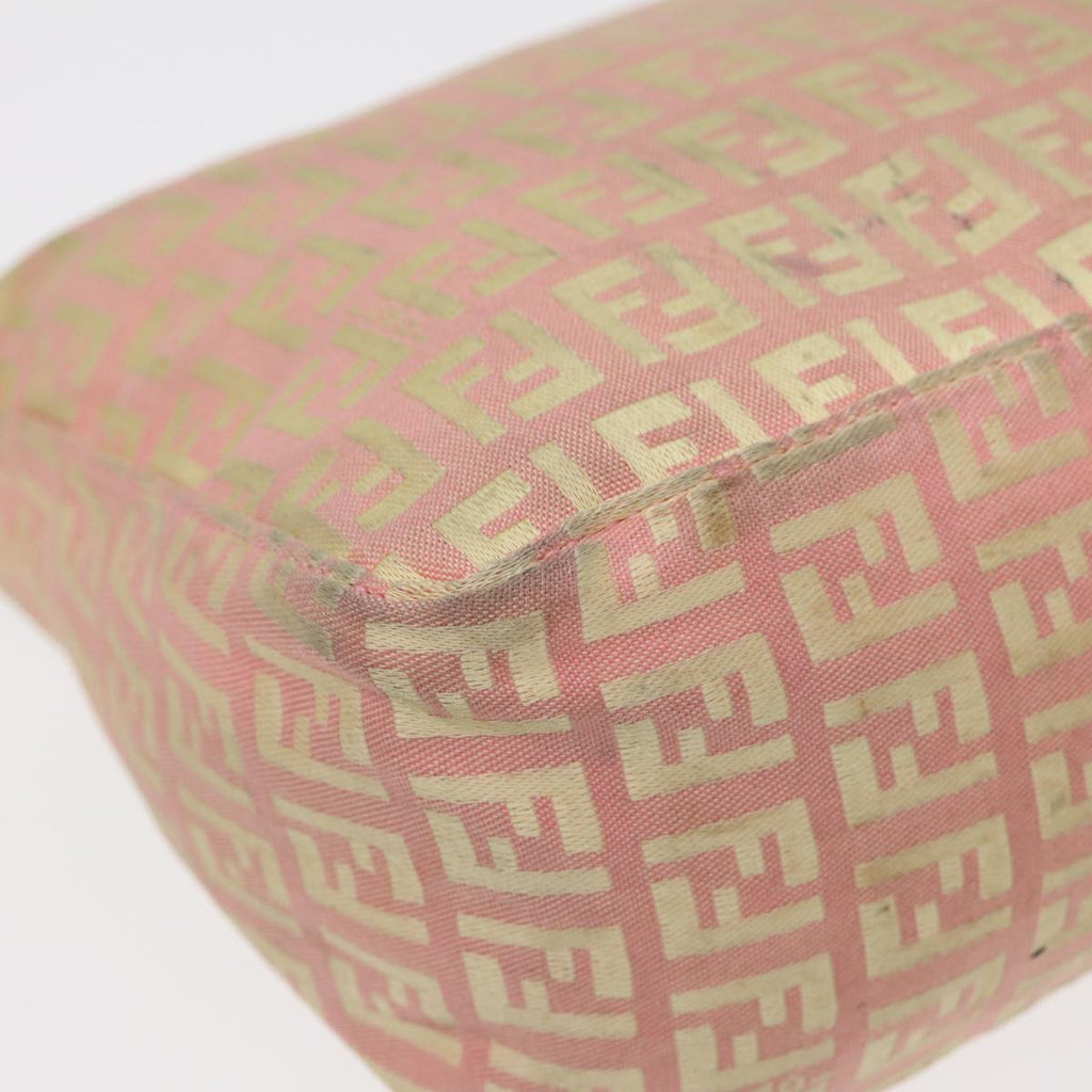 FENDI Zucchino Canvas Hand Bag Pink Gold 85309