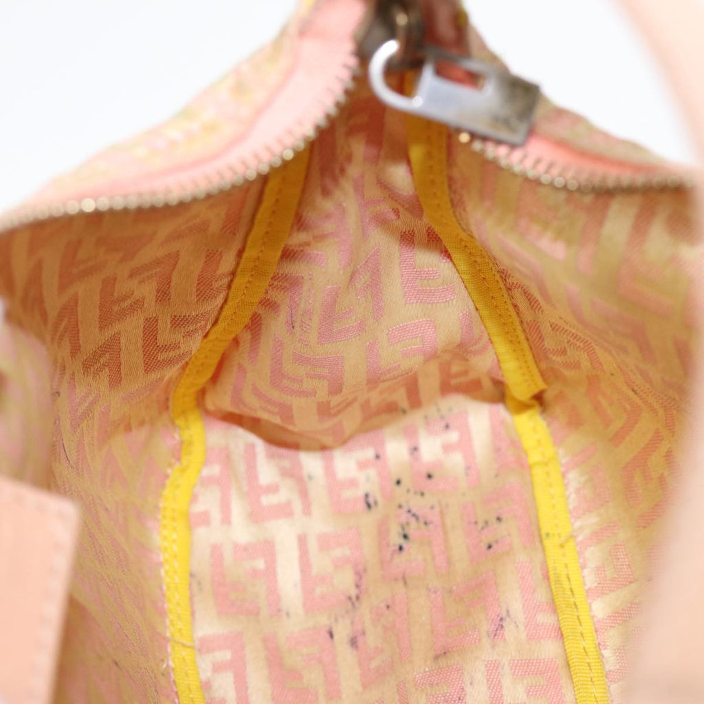FENDI Zucchino Canvas Hand Bag Pink Gold 85309