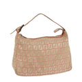 FENDI Zucchino Canvas Hand Bag Pink Gold 85309