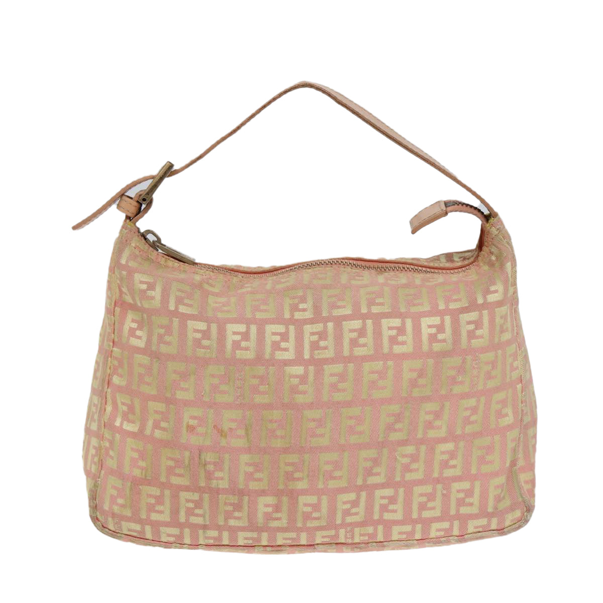 FENDI Zucchino Canvas Hand Bag Pink Gold 85309
