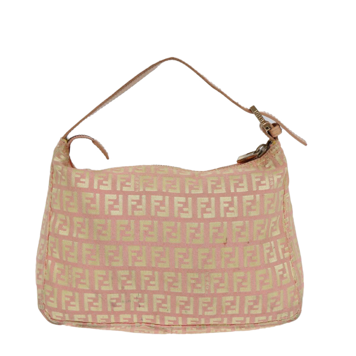FENDI Zucchino Canvas Hand Bag Pink Gold 85309